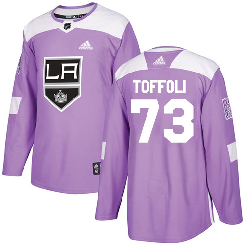 Adidas Kings #73 Tyler Toffoli Purple Authentic Fights Cancer Stitched NHL Jersey